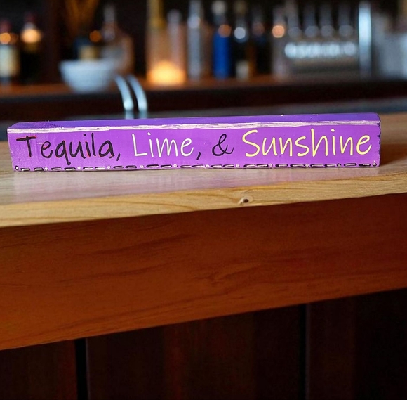 Hand Crafted Other - Handpainted TEQUILA, LIME, & SUNSHINE Shelf Sign Cute